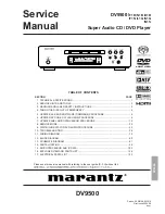 Marantz DV9500 Service Manual preview