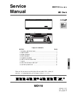 Preview for 1 page of Marantz MD110 Service Manual