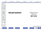 Preview for 1 page of Marantz NR1200 Owner'S Manual