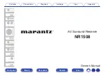 Preview for 1 page of Marantz NR1508 Owner'S Manual