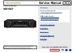 Preview for 1 page of Marantz NR1607 Service Manual