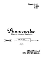 Marantz Pianocorder P-100 Installation And Service Manual предпросмотр