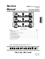 Предварительный просмотр 1 страницы Marantz PM17A/F1N Service Manual