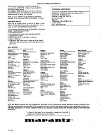 Предварительный просмотр 2 страницы Marantz PM451 Owner'S Manual