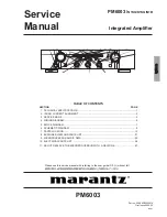 Предварительный просмотр 1 страницы Marantz PM6003 Service Manual