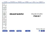 Marantz PM6007 Owner'S Manual предпросмотр