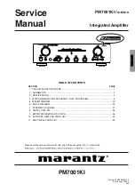 Preview for 1 page of Marantz PM7001KI Service Manual