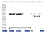 Preview for 1 page of Marantz PM8006 Owner'S Manual