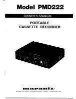 Preview for 1 page of Marantz PMD222 Owner'S Manual