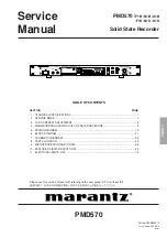 Предварительный просмотр 1 страницы Marantz PMD570 Service Manual