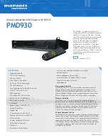 Preview for 1 page of Marantz PMD930 Specifications