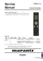 Предварительный просмотр 1 страницы Marantz RC2001 Service Manual