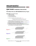 Preview for 1 page of Marantz RMK7504BD Installation Instructions