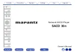 Preview for 1 page of Marantz SACD 30n Owner'S Manual