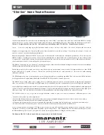 Marantz Slim-line NR1501 Specifications preview