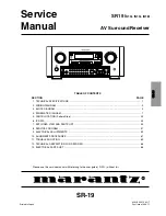 Предварительный просмотр 1 страницы Marantz SR-19 Service Manual