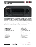 Preview for 1 page of Marantz SR-4021 Specification Sheet