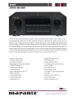 Предварительный просмотр 1 страницы Marantz SR-4021 Specification Sheet