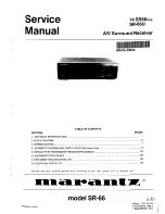 Preview for 1 page of Marantz SR-66 Service Manual