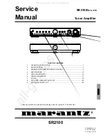 Preview for 1 page of Marantz SR2100 Service Manual