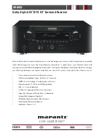 Marantz SR4003 Specification Sheet preview