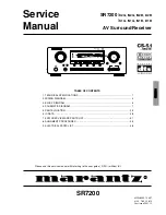 Preview for 1 page of Marantz SR7200 Service Manual