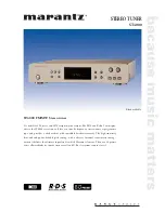 Preview for 1 page of Marantz ST4000 Brochure & Specs