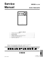 Preview for 1 page of Marantz SW200 Service Manual