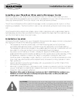 Preview for 5 page of Marathon MBWC24 Owner'S Use And Care Manual