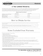 Preview for 18 page of Marathon MBWC24 Owner'S Use And Care Manual