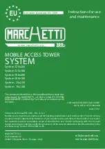 Preview for 1 page of Marchetti System 100x180 Instructions For Use And Maintenance Manual