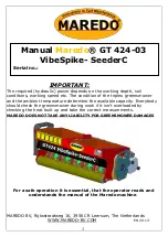 Preview for 1 page of MAREDO GT 424-03 VibeSpike- SeederC Manual