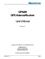 Preview for 1 page of Maretron GPS200 User Manual