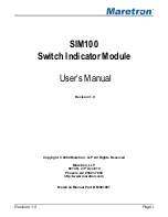 Предварительный просмотр 1 страницы Maretron SIM100 User Manual