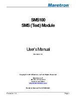 Предварительный просмотр 1 страницы Maretron SMS100 User Manual