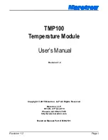 Предварительный просмотр 1 страницы Maretron TMP100 User Manual