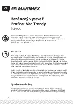 Предварительный просмотр 2 страницы MARIMEX ProStar Vac Trendy Instructions Manual