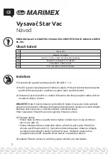 Предварительный просмотр 2 страницы MARIMEX Star Vac Instructions Manual