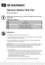 Предварительный просмотр 10 страницы MARIMEX Star Vac Instructions Manual