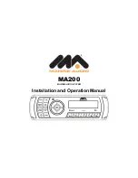 Marine Audio MA200 Nstallation And Operations Manual preview