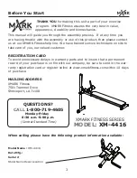 Предварительный просмотр 3 страницы Mark Fitness XM-4416 Owner'S Manual