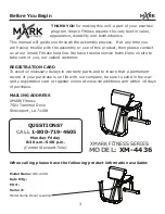 Предварительный просмотр 3 страницы Mark Fitness XM-4436 Owner'S Manual