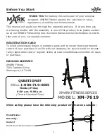 Предварительный просмотр 4 страницы Mark Fitness XM-7619 Owner'S Manual