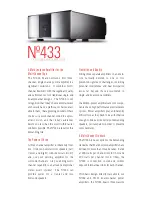 Предварительный просмотр 4 страницы Mark Levinson N433 Brochure & Specs