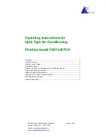 mark white air conditioning FAC12407CH Operating Instructions Manual предпросмотр