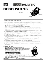 Preview for 1 page of Mark DECO PAR 16 Manual