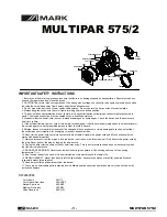 Preview for 3 page of Mark MULTIPAR 575/2 User Manual