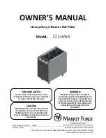 Market Forge Industries 2-HPGR Owner'S Manual preview