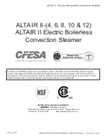 Preview for 20 page of Market Forge Industries ALTAIR II Installation & Operation Manual