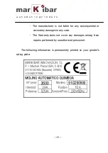 Предварительный просмотр 21 страницы Markibar QUIMBOA Instruction Manual